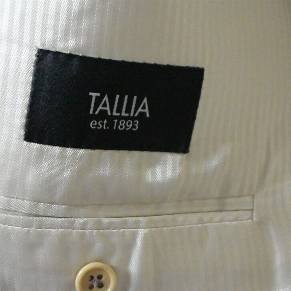 Tallia‎ 44XL Yellow Windowpane 3 Button Blazer Jacket Sport Coat - Picture 7 of 10